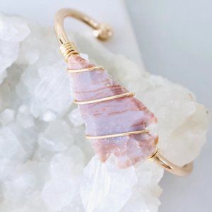 Handmade Agate Arrowhead Gold Bracelet